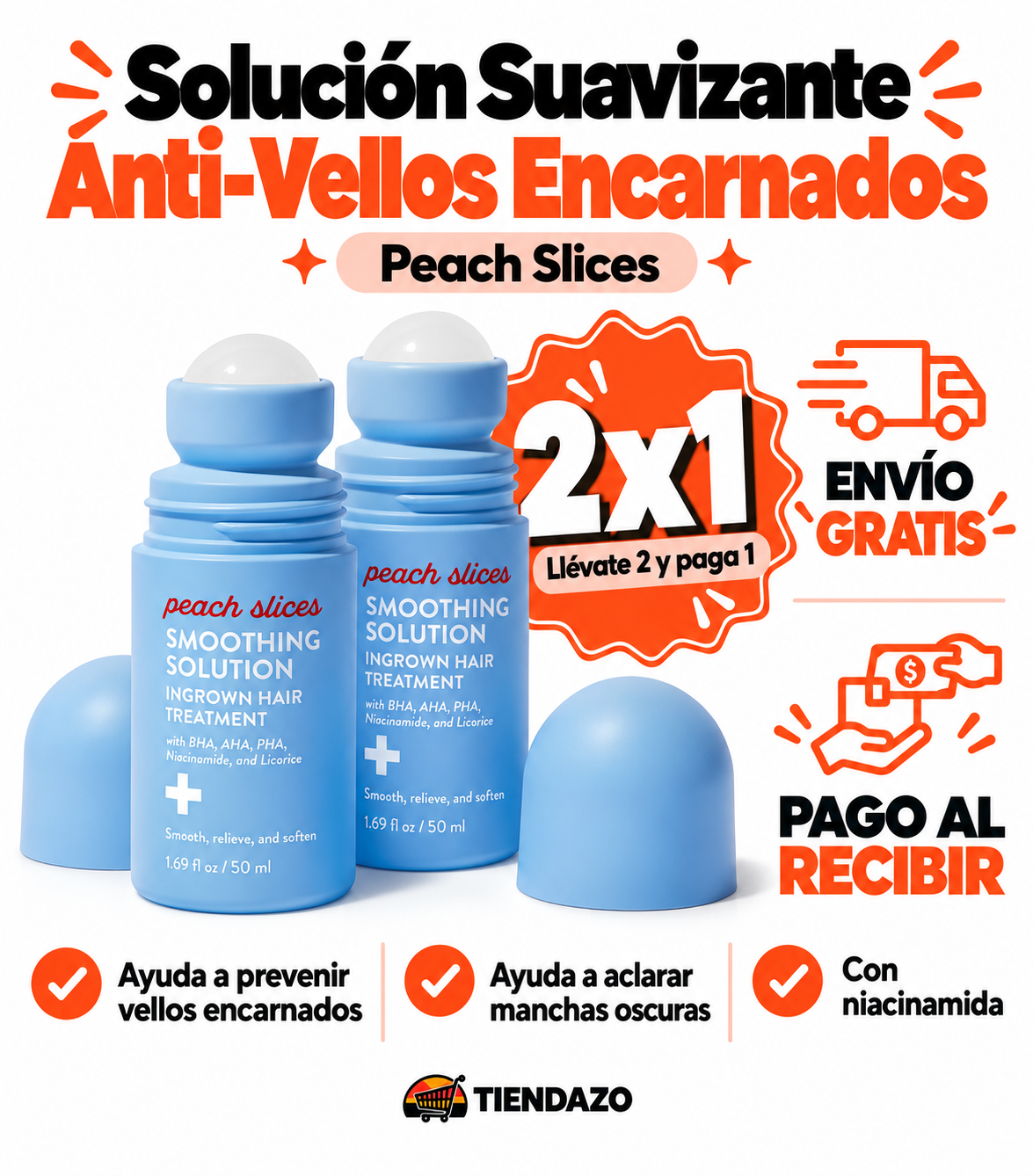 Solución Suavizante Anti-Vellos Encarnados | Peach Slices 2x1