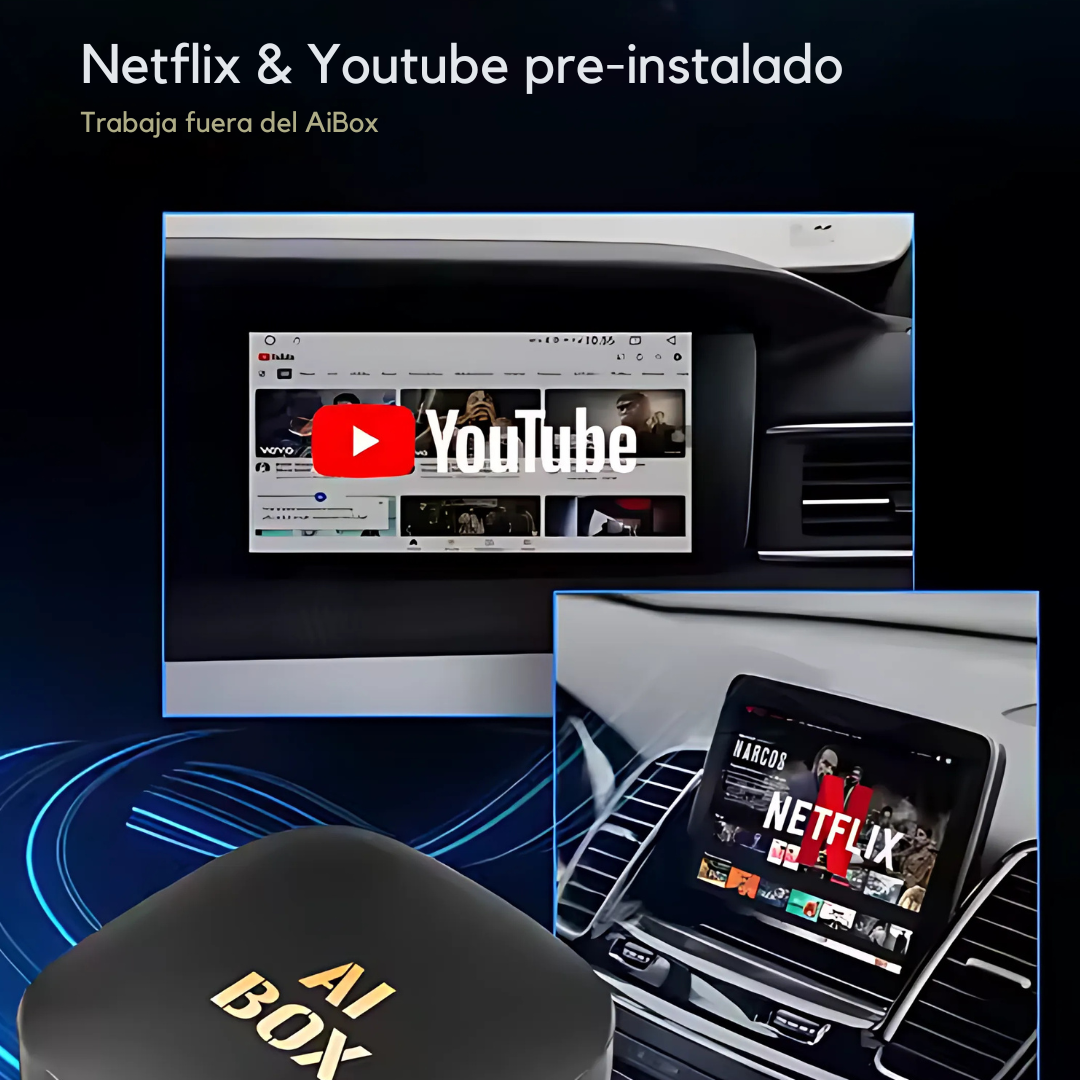 AiBox Pro - 3 en 1 Sistema Android, Carplay & Android Auto Inalámbrico