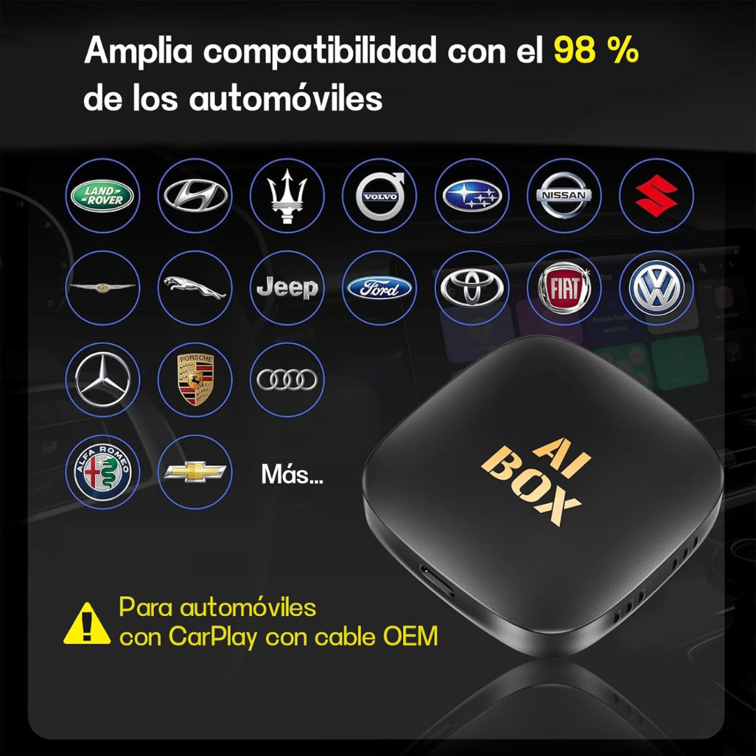 AiBox Pro - 3 en 1 Sistema Android, Carplay & Android Auto Inalámbrico